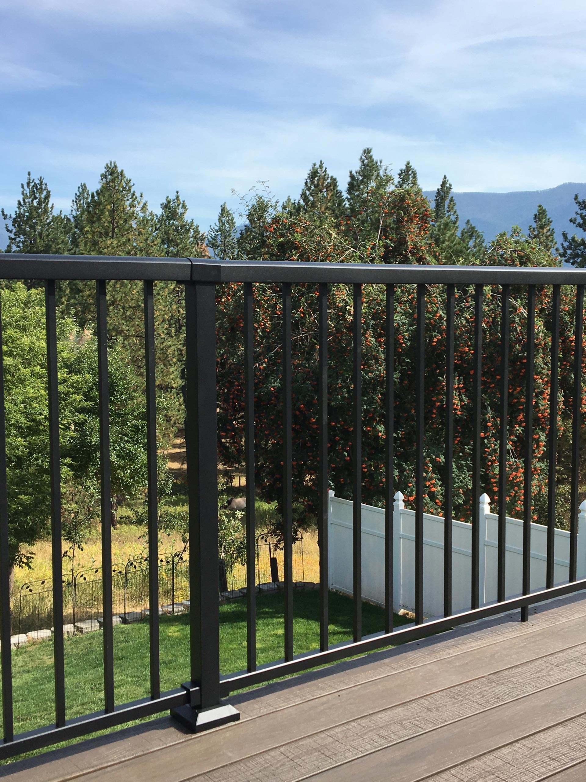 black aluminum deck railing 